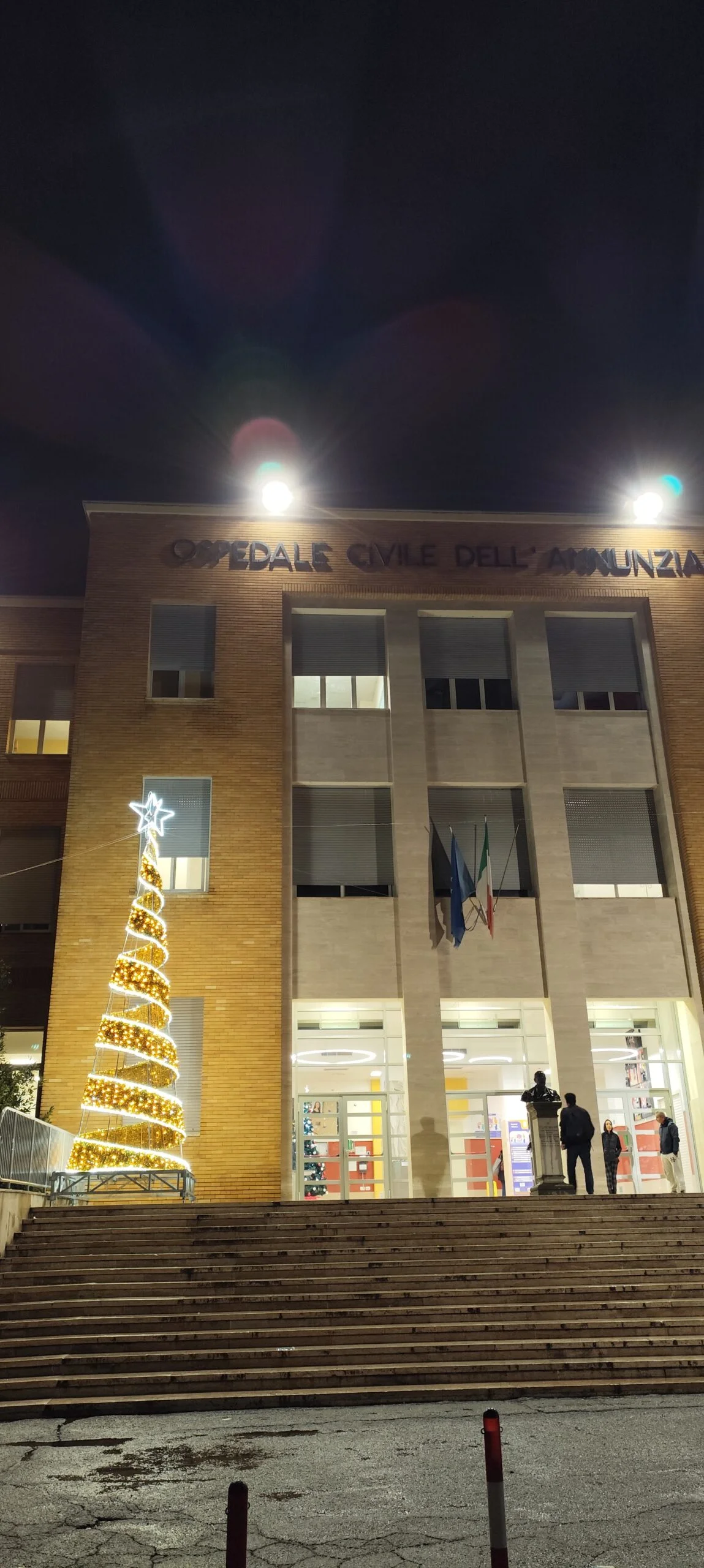 Albero luminoso presso l'Ospedale Annunziata